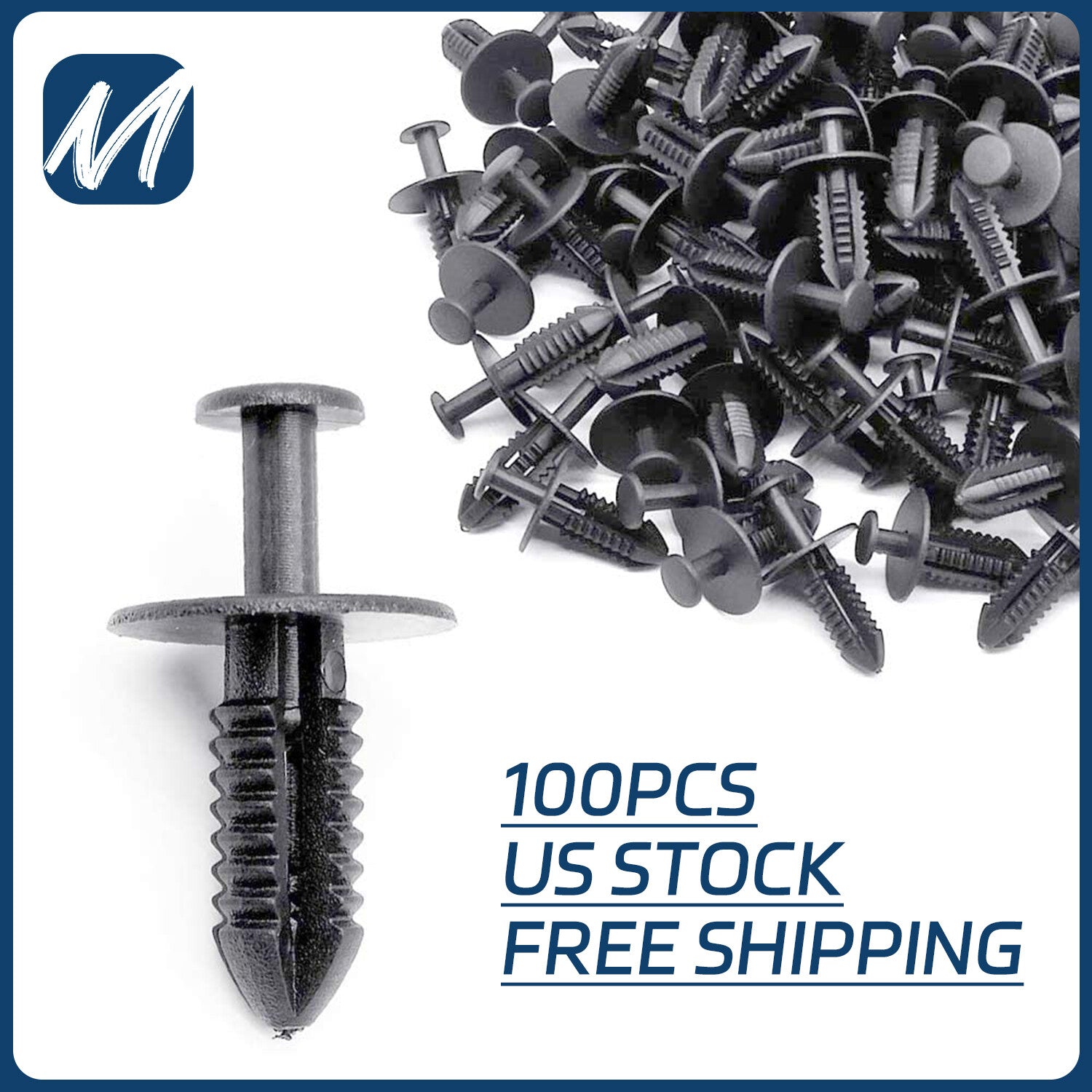 100x fender liner fasteners, rivet push-type clip holders suitable for Mercedes-Benz