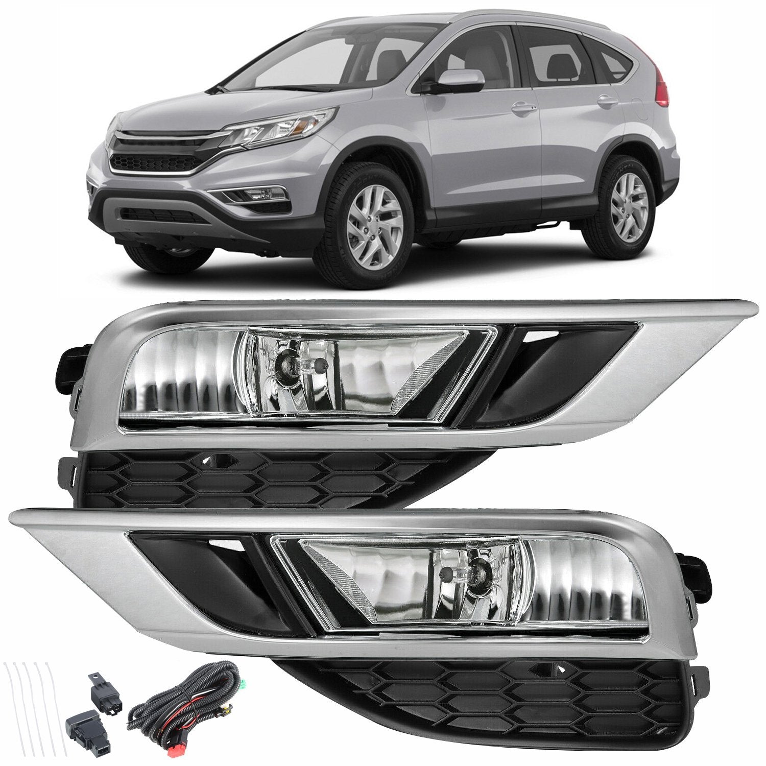 Front fog light kit for 2015-2016 for Honda CRV - including wiring and switch. n