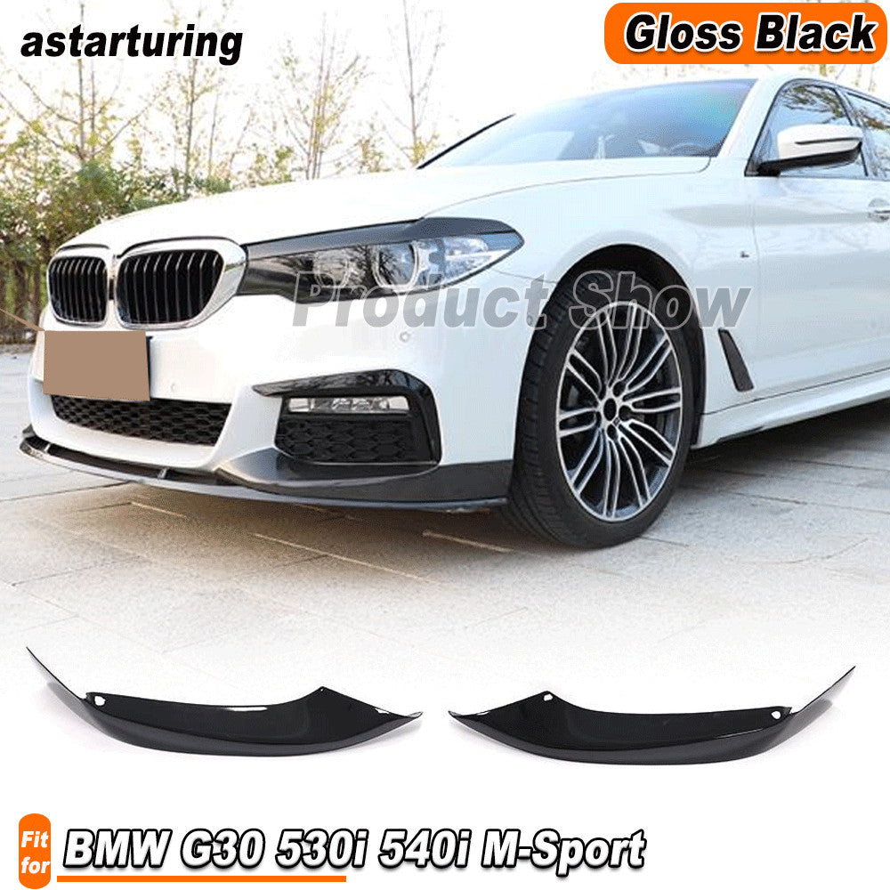Fit for BMW 5 Series G30 530i 540i M-Sport Glossy Black Front Bumper Splitters