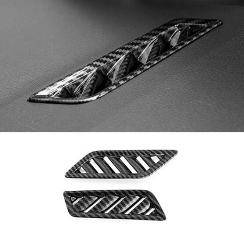 for VW for GOLF 8 MK8 2020 2021 Carbon Fiber Dashboard Air Outlet Vent Cover Trim 2X