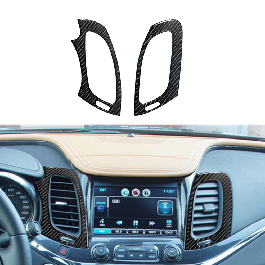 Left & Right Air Vent Frame Trim Cover Carbon Fiber for Chevy Impala 2014-2020
