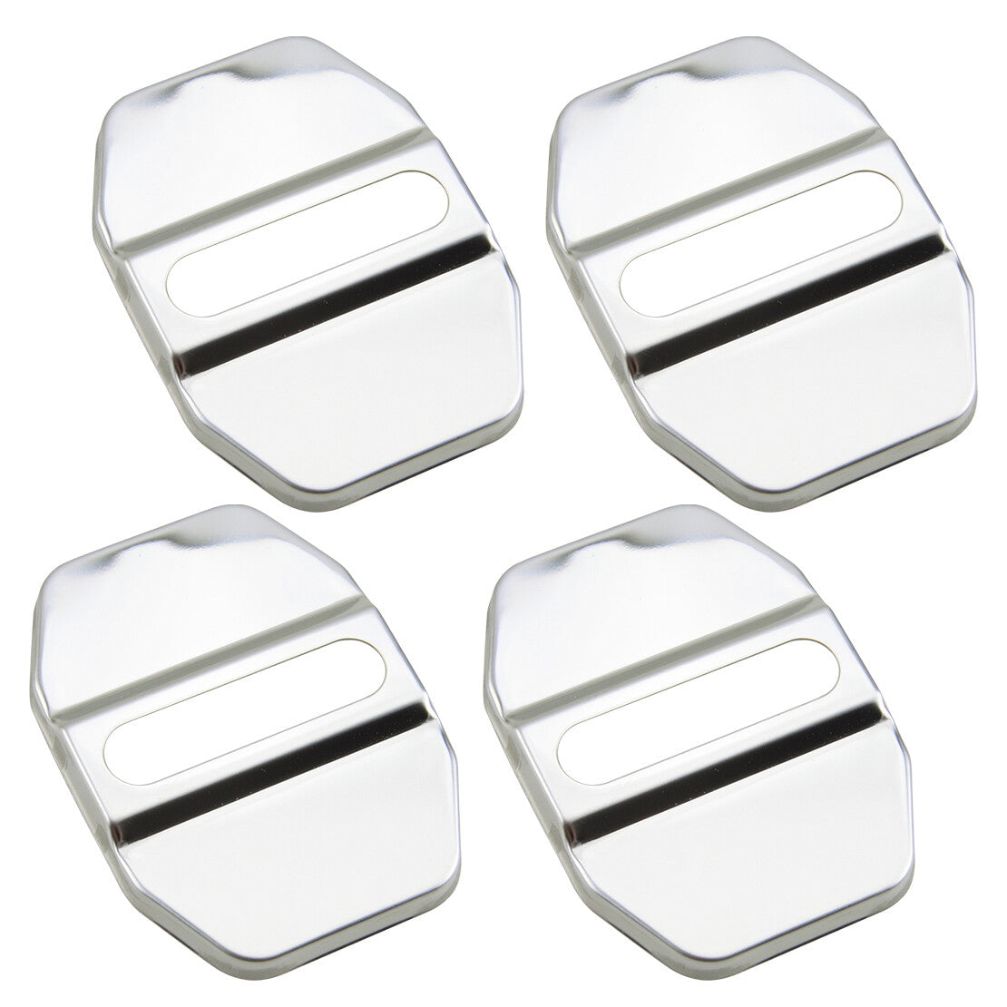 4x Chrome Stainless Steel Car Door Lock Striker Protector Cover Trim Universal