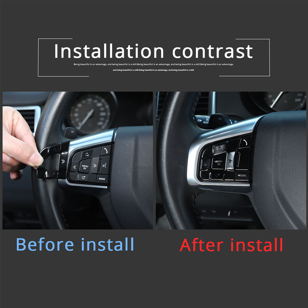 Steering wheel button trim cover for Land Rover Discovery Sport 2015 - 2019 (low) - n