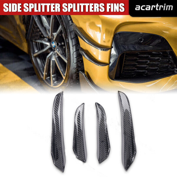 Carbon Fiber Bumper Side Splitter Splitters Fins for BMW 3-Series G20 G28 19-21