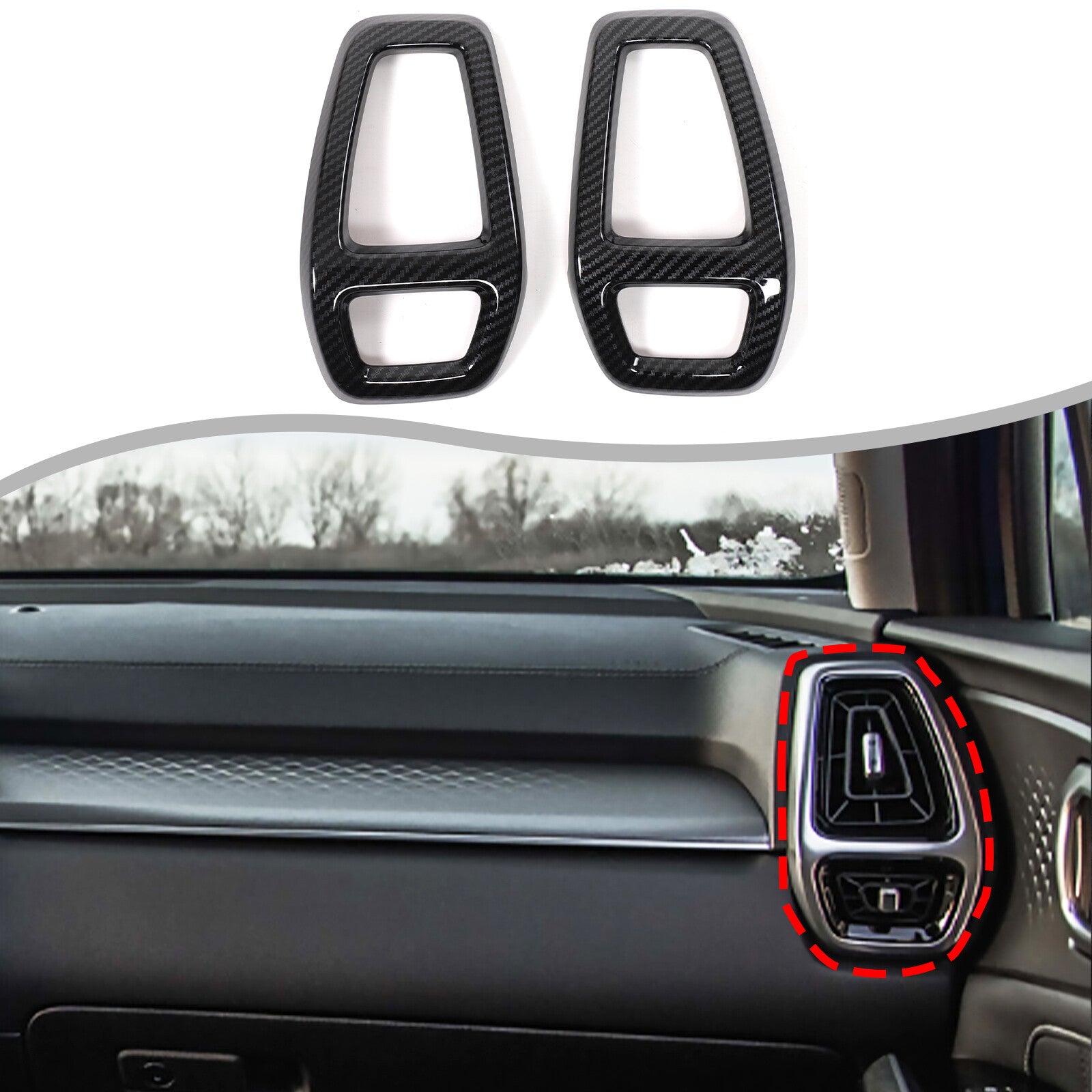 Front carbon fiber vent cover trim suitable for Kia Sorento 2021-2022 n