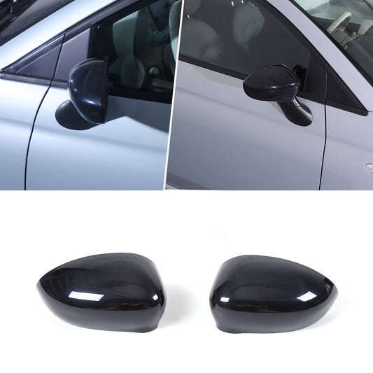Glossy black rearview mirror cover replacement parts for Fiat 500 2007-22 2023 2PCS- n