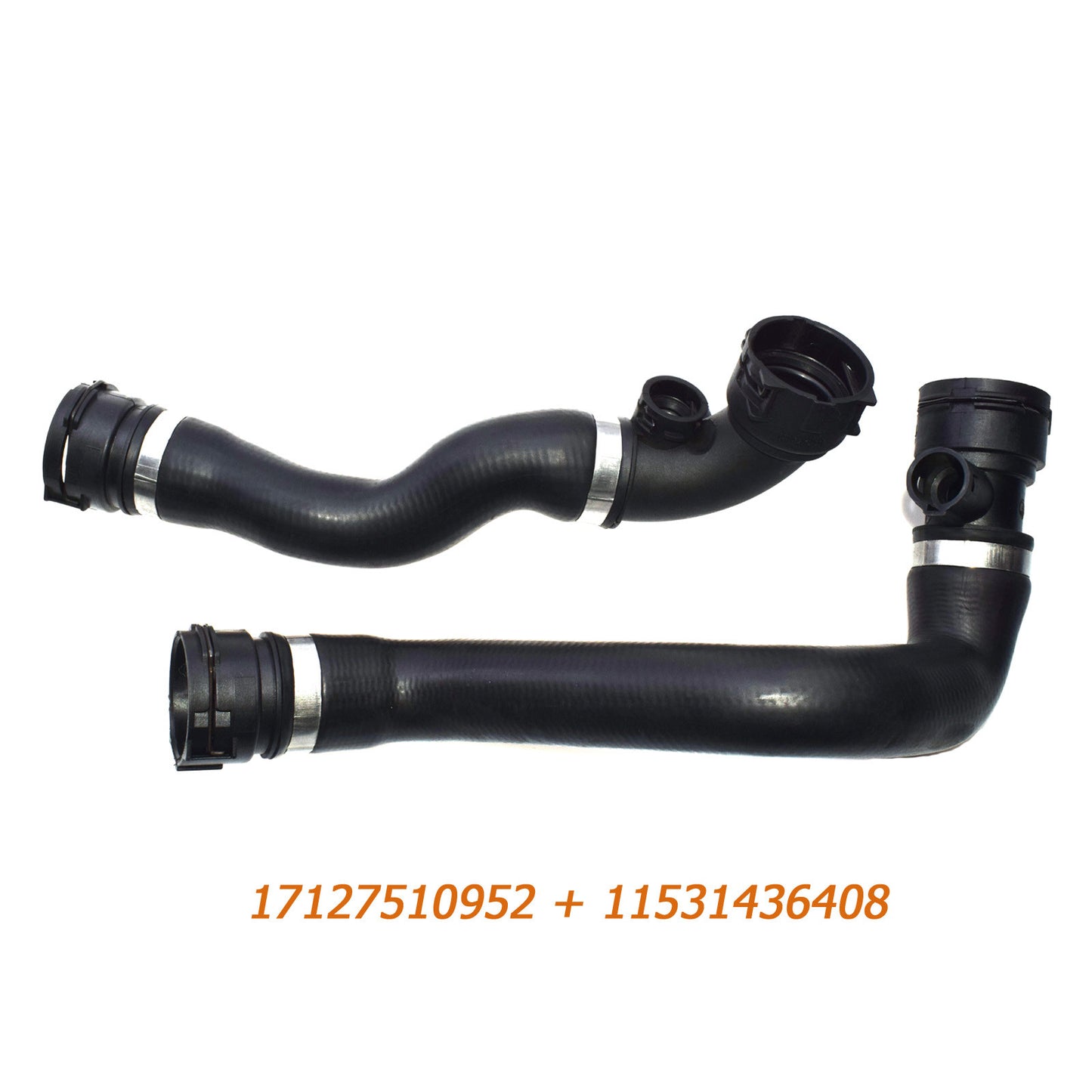 2pcs Upper and Lower Radiator Coolant Hose for E46 E90 323i 325i 17127510952- n
