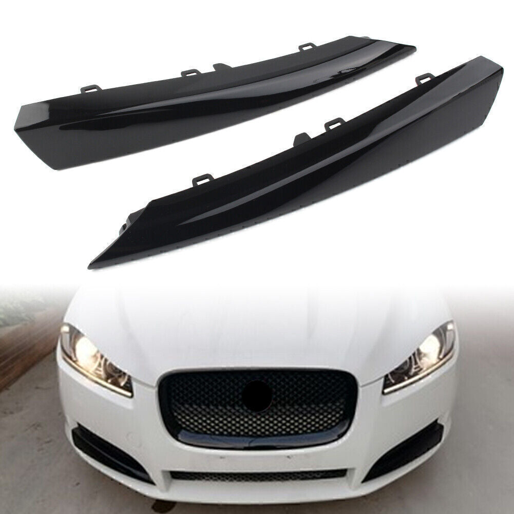 Fit for Jaguar XF 2012-2015 14 Black 2x Front Bumper Side Grille Insert Cover Trim Q