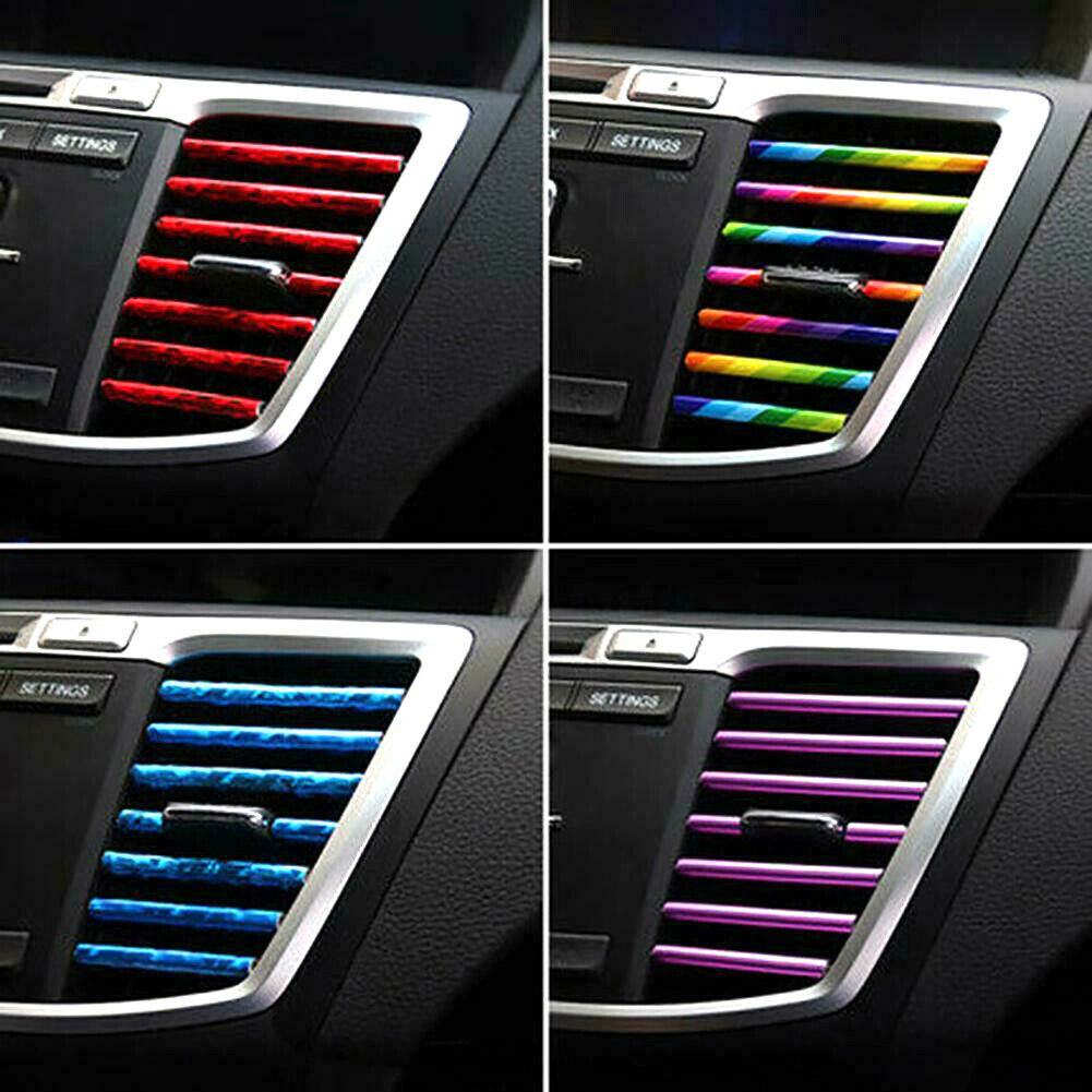 10X Car Auto Accessories Decoration Air Conditioner Air Outlet Strip Universal Q