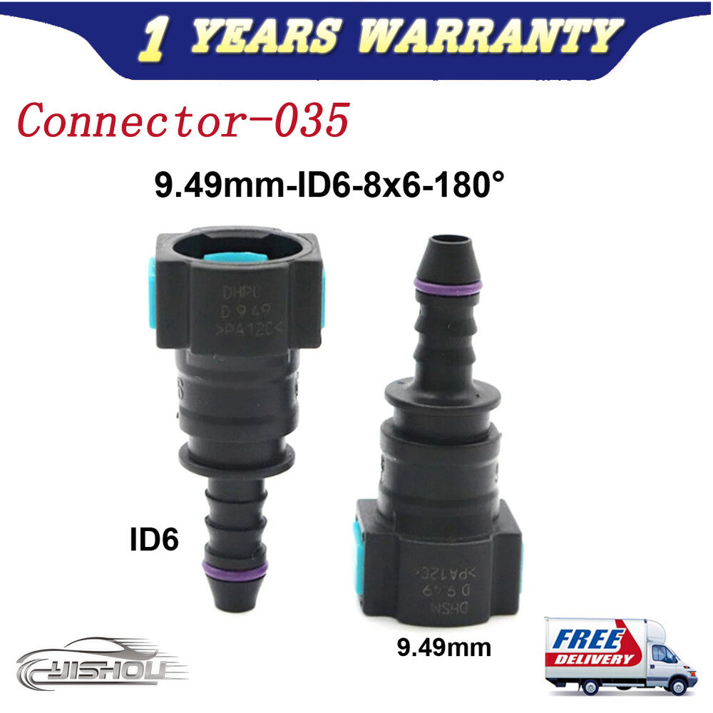 2pcs/lot 9.49mm ID6 8x6 180¡ã Fuel Line Hose Pipe Quick Release Female Connector Q