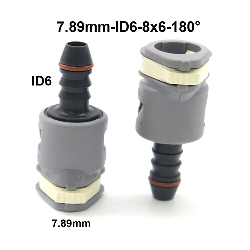 Car 2pcs Fuel Line Hose Pipe Quick Release Female Connector 7.89mm ID6 8x6 180¡ã Q