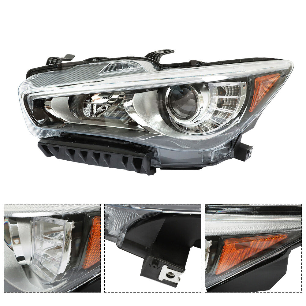 Suitable for 2014-2017 for Infiniti Q50 LED headlights with AFS (Adaptive Front-lighting System) chrome driver LH (side lights) n