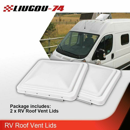 2-Pack White 14-inch x 14-inch Replacement Roof Ventilation Covers for Campervans and Trailers - Ventline Q