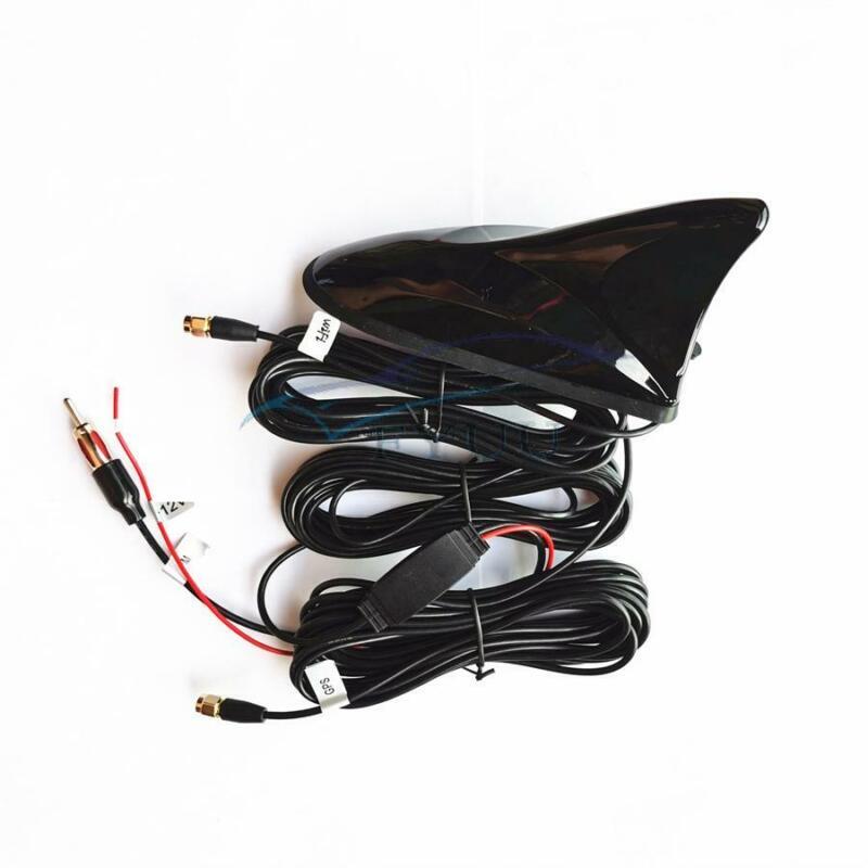 Aerials GPS navigation system with WIFI+ receiver and FM radio amplifier mounted on the roof fin antenna. n