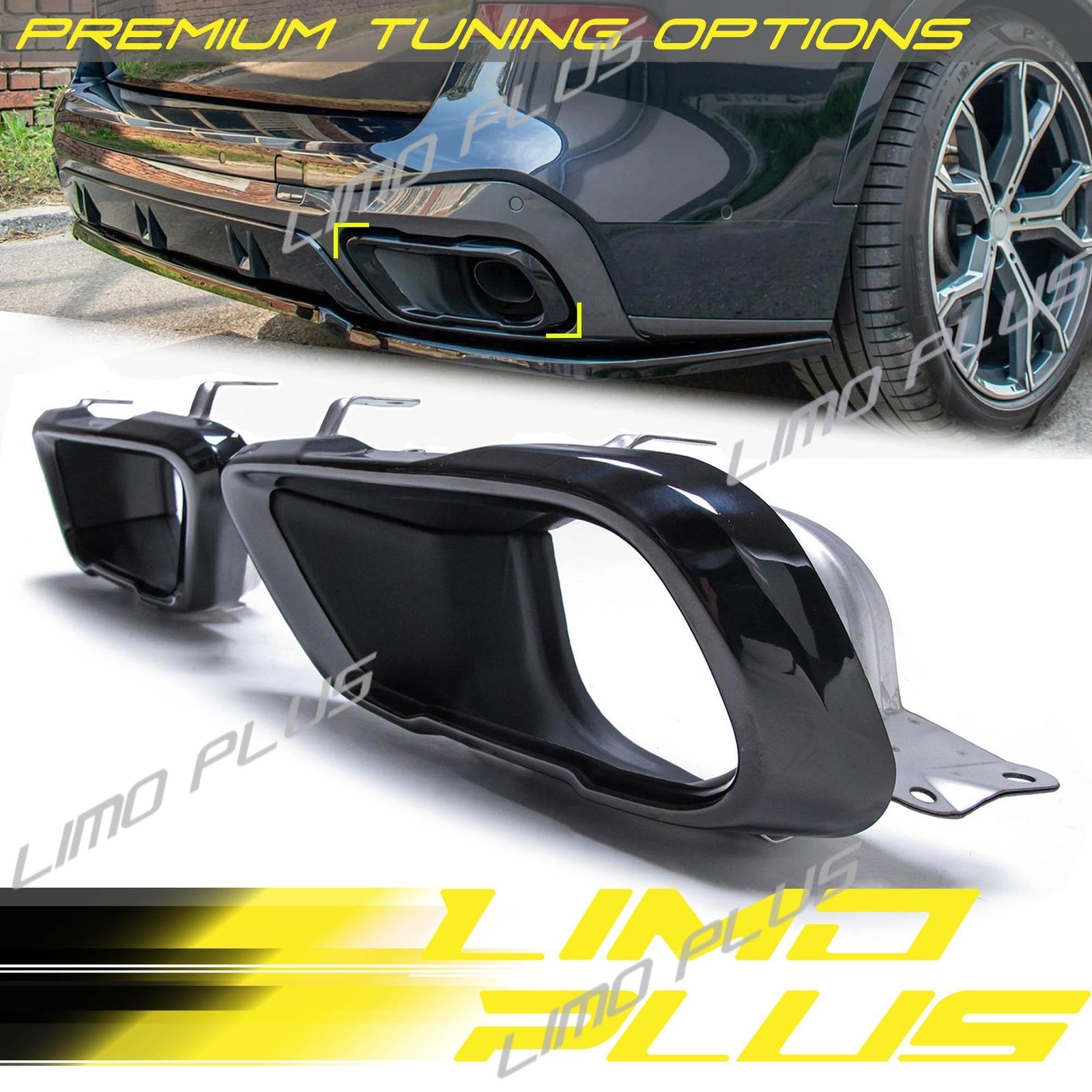Black Exhaust Tips for BMW X5 G05 X6 G06 X7 G07 M-Sport 2019-2024 Q