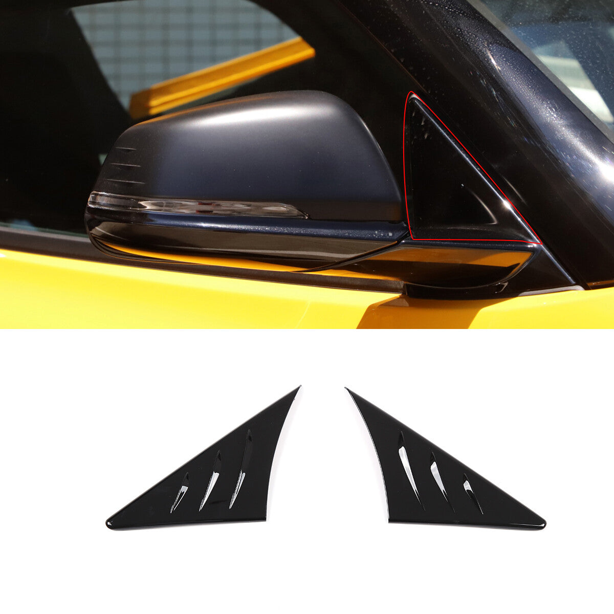 2 Piece Carbon Fiber Rear Bumper Fog Light Panel Trim Decal for Corvette C7 2014-19- v