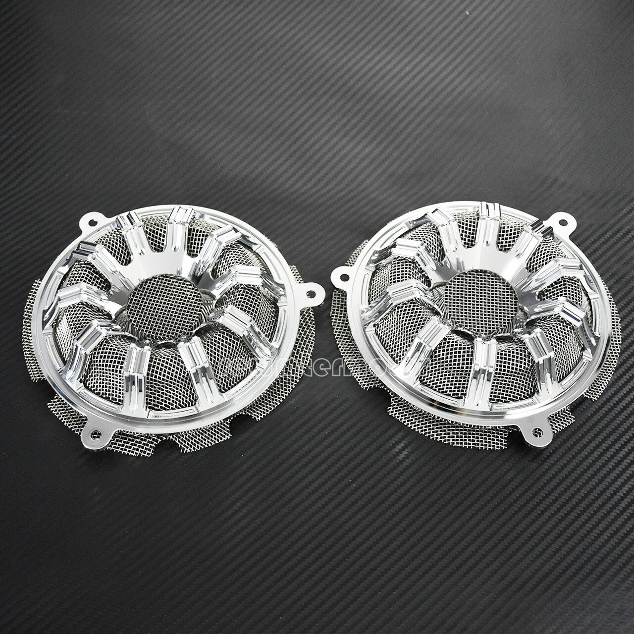 Chrome Front Speaker Grill Masks Cover Fit for Harley Touring Glide 2014-2023