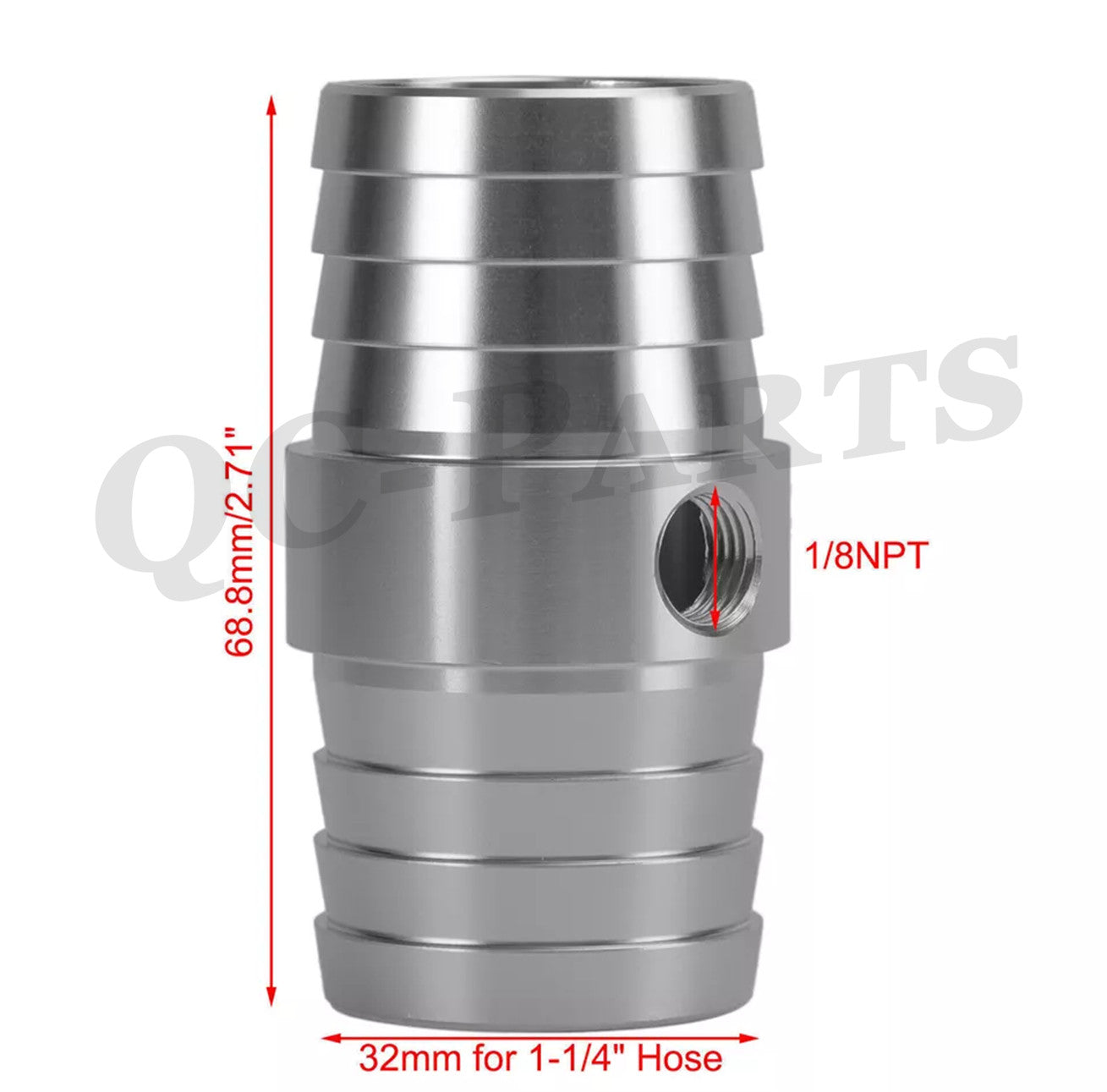 For 1-1/4 Hose 1/8NPT Aluminum Steam Port Adapter Top Radiator LS Swap Coolant