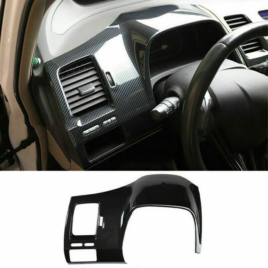 for Honda for Civic 2006-2011 Carbon Fiber ABS Dashboard Instrument Upper Cover Trim