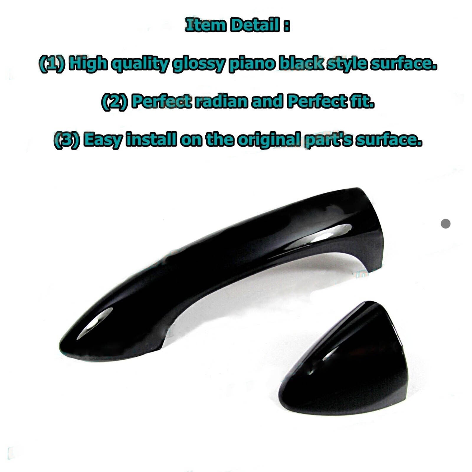 Glossy Black Cover Trim for 21-2024 for Chevrolet Trailblazer for Smart Side Door Handle