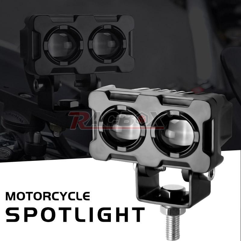 2x LED Motorcycle Headlight Yellow White Hi/Lo Spot Light Driving Fog Lamp Truck