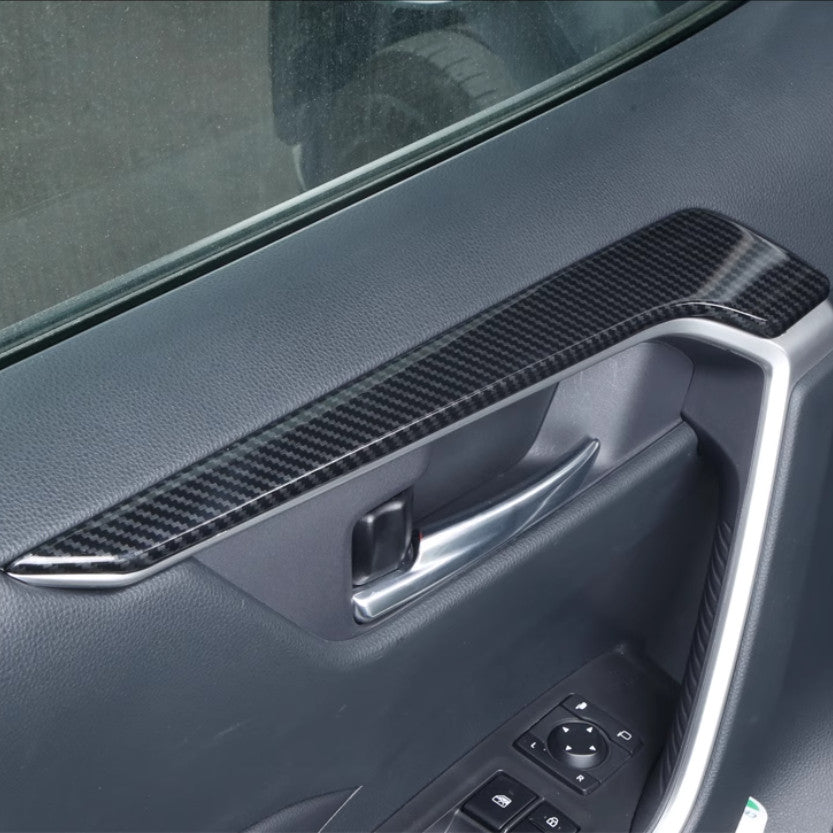 Carbon Fiber Interior Door Molding Strip Decor Trim for Toyota RAV4 2019-2025
