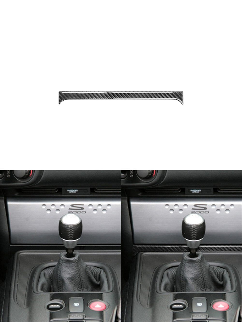 2Pcs Carbon Fiber Gear Shift Panel Frame Cover Trim For 350Z 2003-2009 v