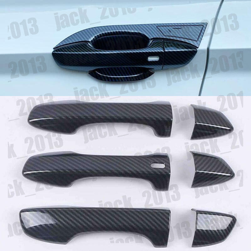 for VW for Jetta Mk7 19-23 Carbon Fiber for Smart Holes Car Door Side Handle Cover Trim