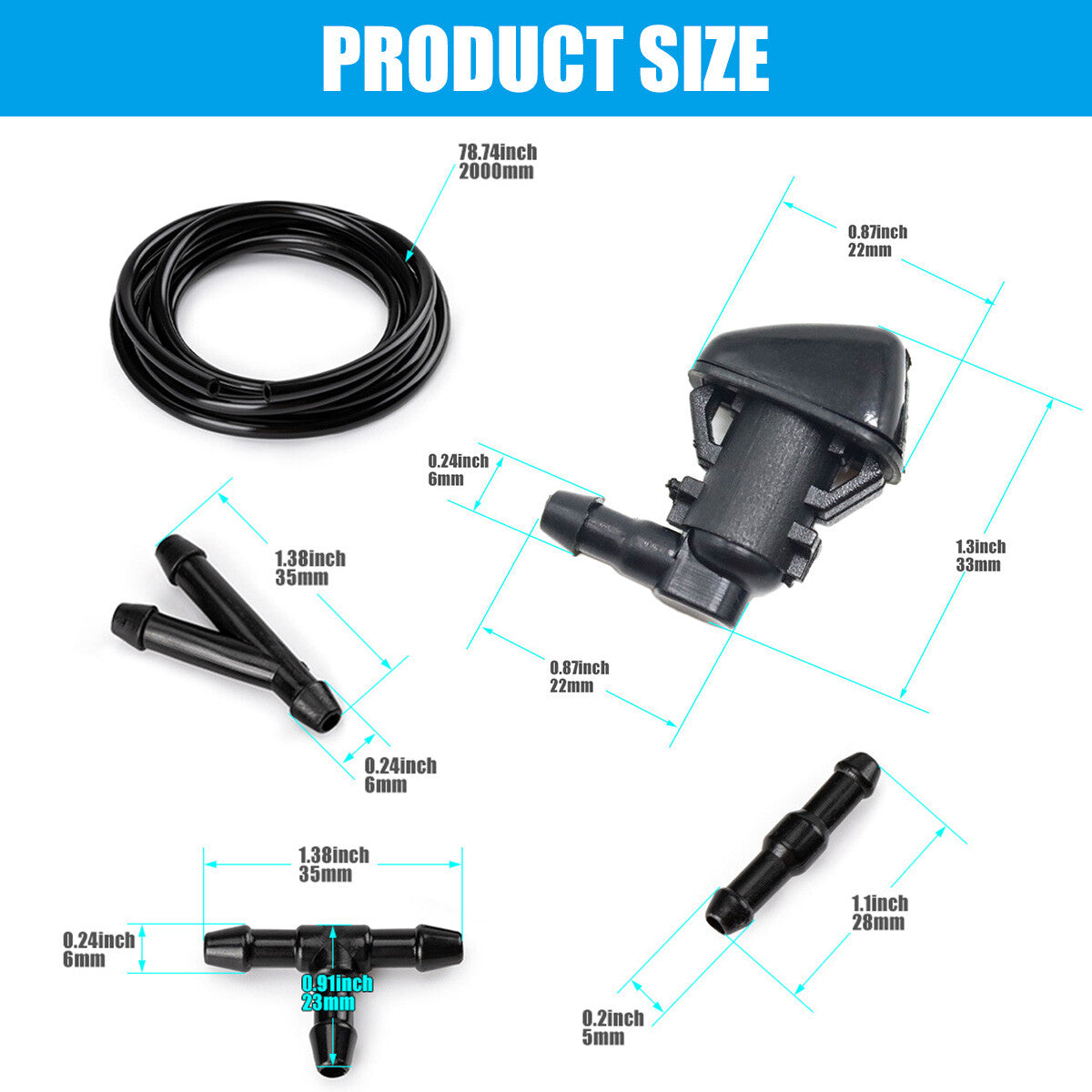 Windshield Wiper Water Washer Spray Nozzle Jet for Jeep Grand Cherokee 2011-2017 Q
