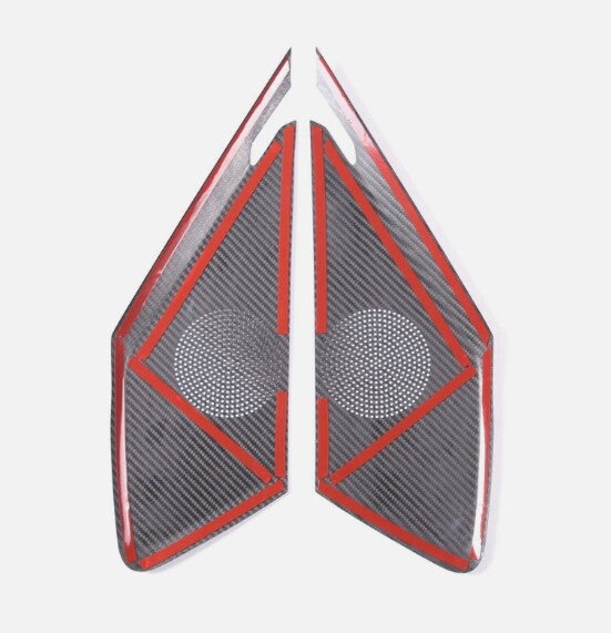 ABS, red gear shifter trim and cup holder cover for Toyota Tendera 14-21