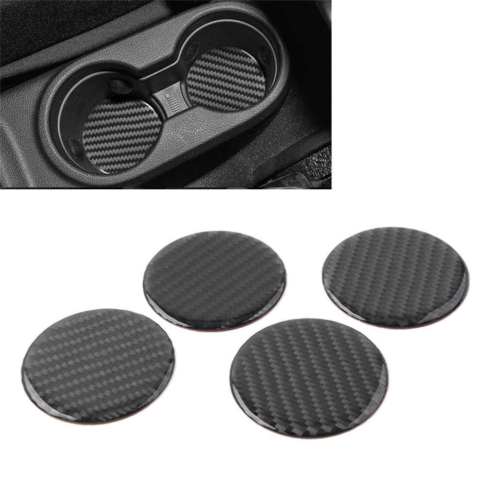 Water Cup Holder Mat Cover Trim 4 Pcs Fit for Jeep for Wrangler JK 2007-2017