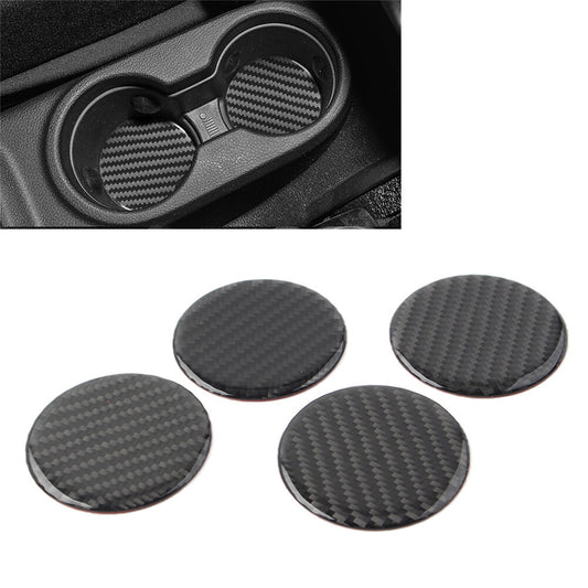 Water Cup Holder Mat Cover Trim 4 Pcs Fit for Jeep for Wrangler JK 2007-2017