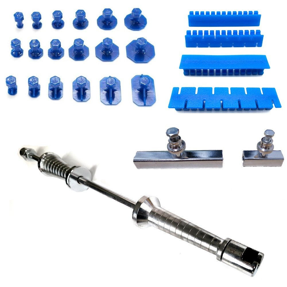 Paintless Dent Puller Kit Sliding Hammer T-Bar Tool with Gold Dent Lifter v