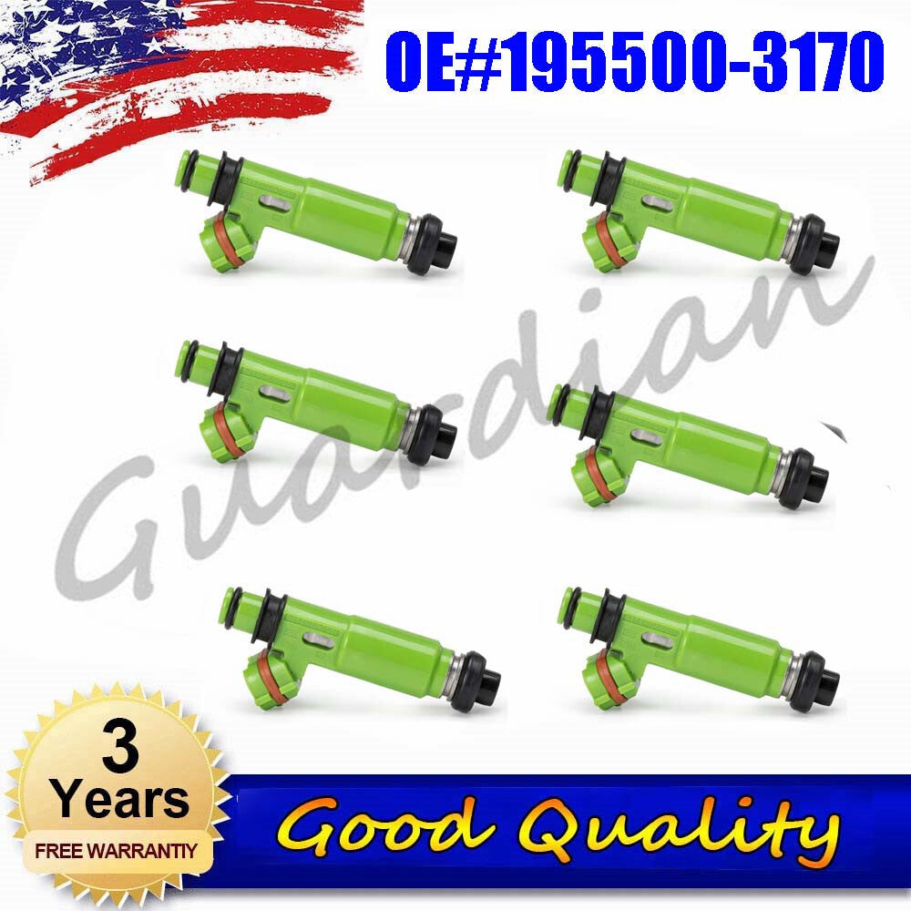 6-piece fuel injector 195500-3170 for Mazda Montero Sport 1997 - 2001 98 99 3.0L V6