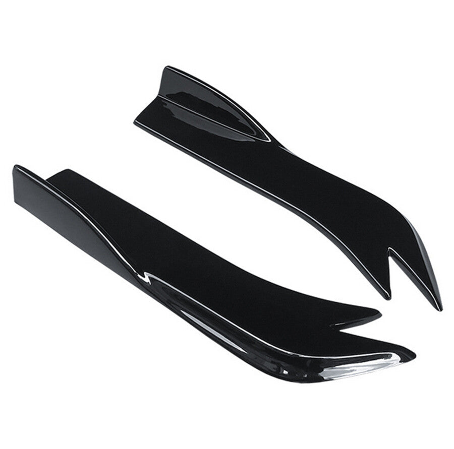 Universal Car Rear Bumper Spoiler Canards Fins Anti-crash Diffuser Lip Wrap Kits