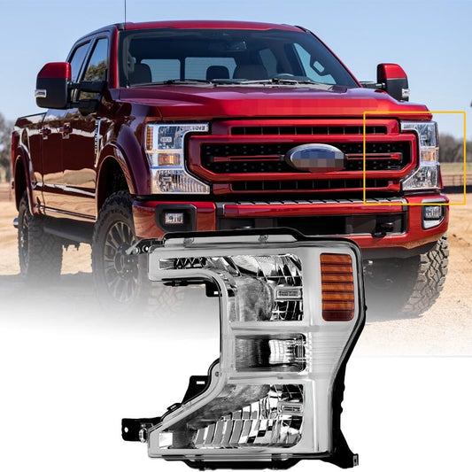 Driver Halogen Headlight Chrome LH For 2020-2022 Super Duty F250/350/450 n