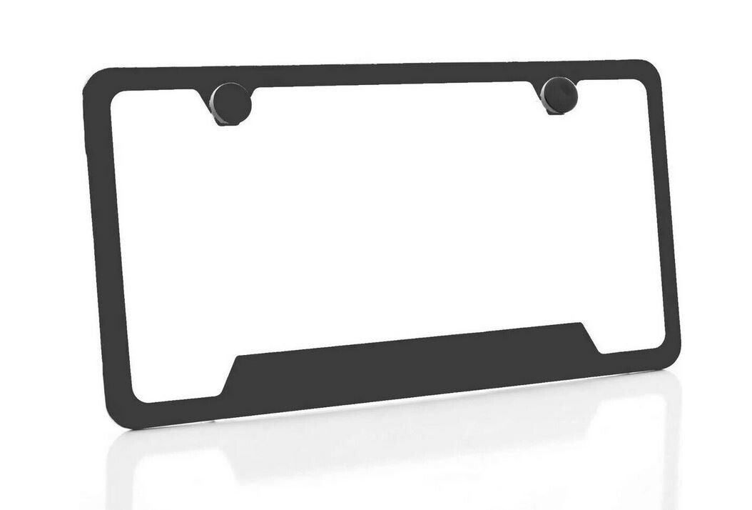 1 piece car license plate frame cover, powder coated matte black, suitable for GMC