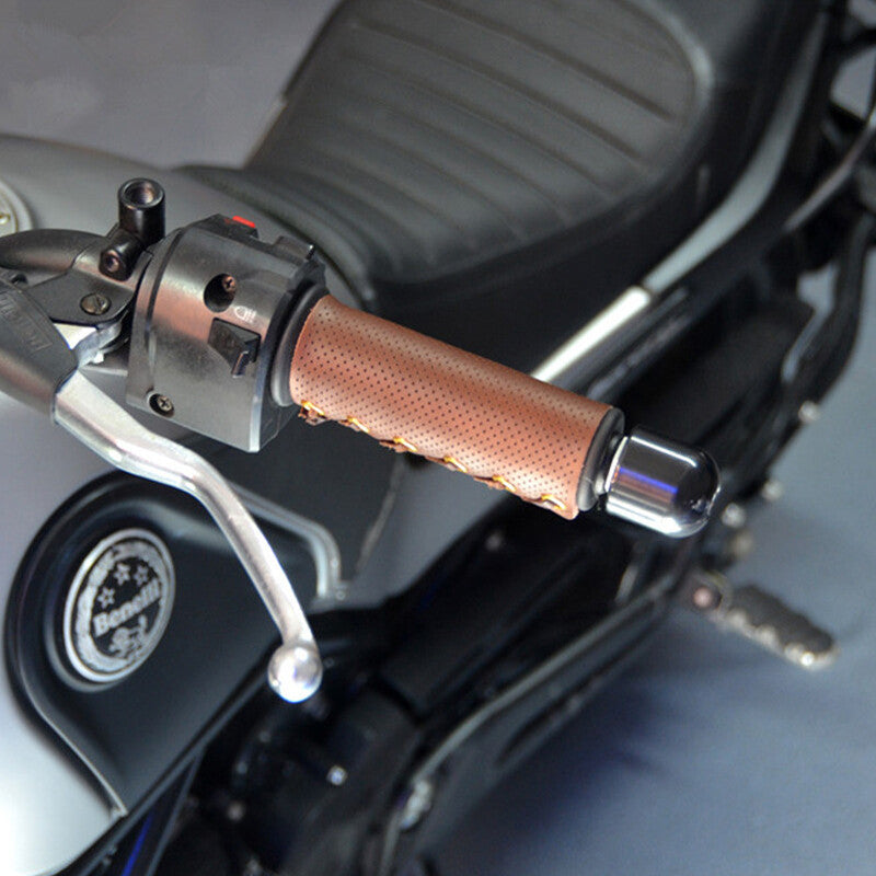 Brown motorcycle/scooter rubber handlebar and handlebar end anti-slip covers × 2- n