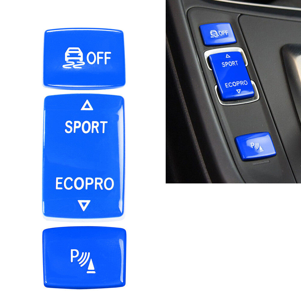 Gear Shift Button Trim for BMW F20 F21 F22 F23 F30 F31 F34 F32 F33 F36 Blue 3Pcs