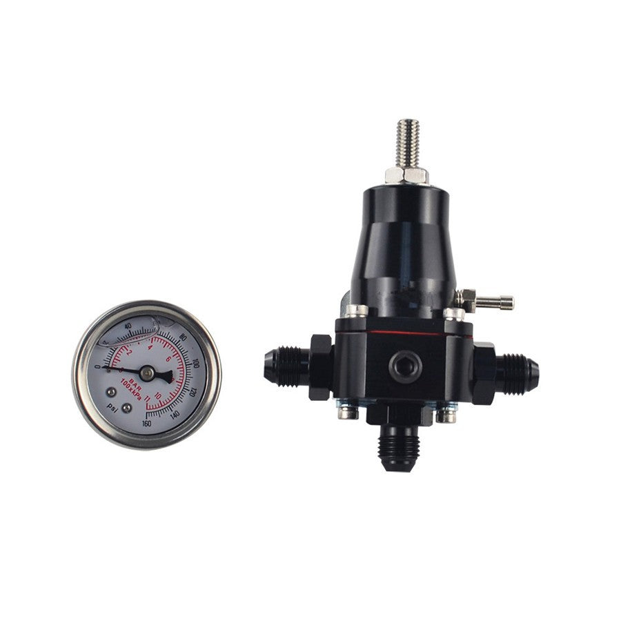 Universal Fuel Pressure Regulator + Gauge + AN6 Fitting 30-70 PSI Q