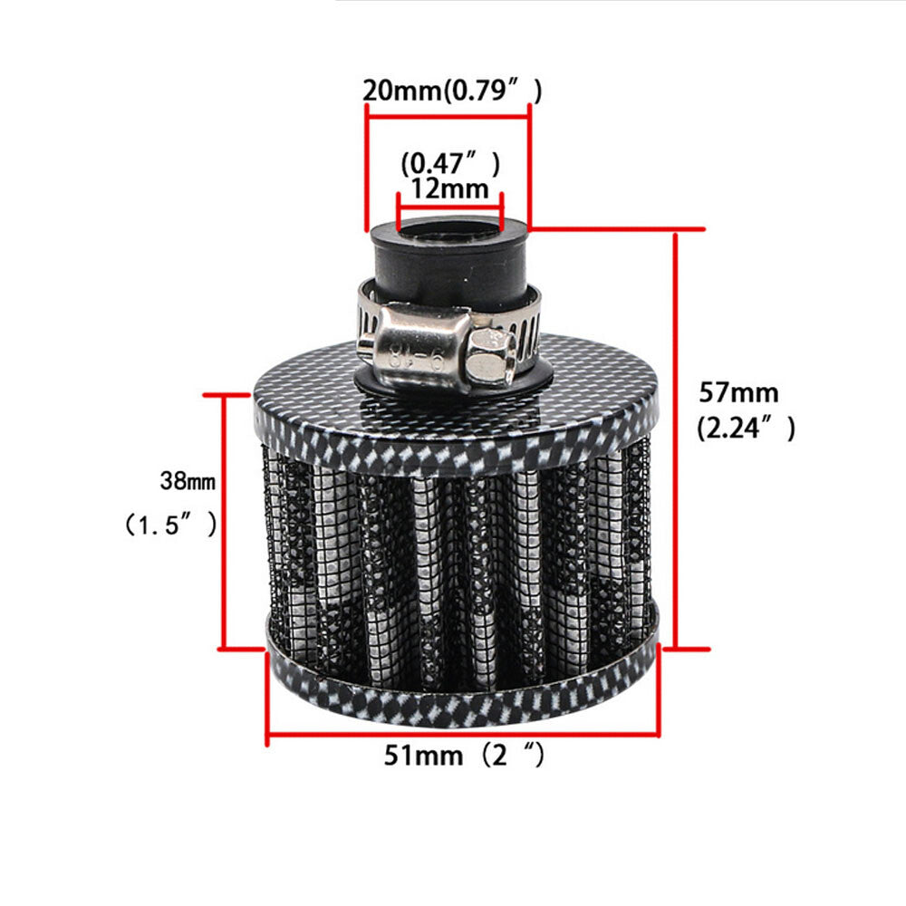 All Blackwhite 1/2 12mm Crankcase Vent Value Cover for Mini Air Breather Filter Q