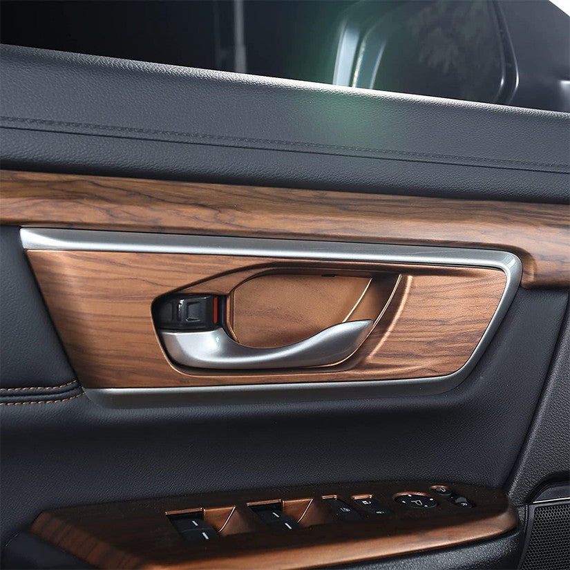 for Honda CR-V 2017-2022 Peach Wood Inner Door Handle Bowl frame Cover Trim 4x