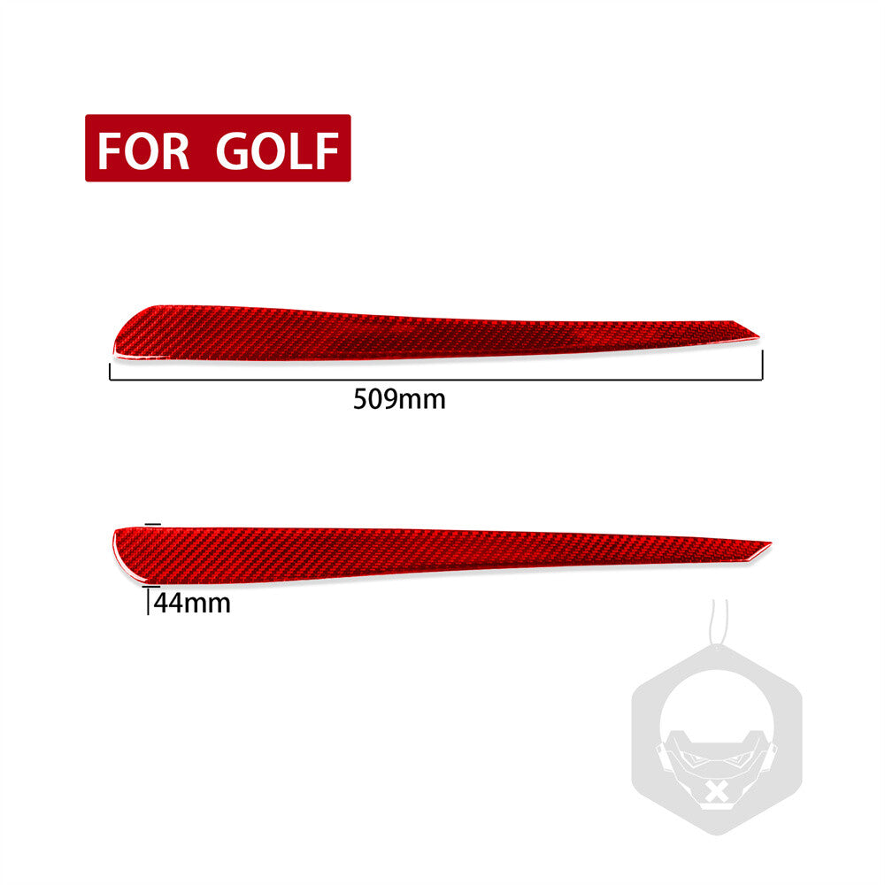 2¡ÁRed Carbon Fiber Headlight Eyelids Eyebrow Trim for VW for Golf 6 VI MK6 2009-2012