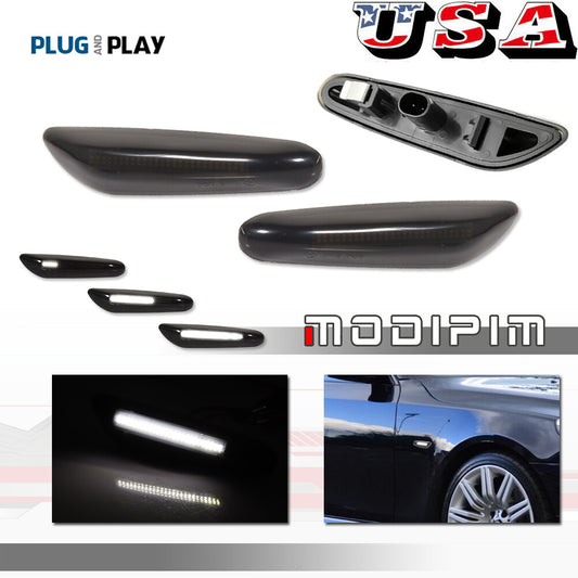 Smoke White LED Side Marker Turn Signal Light Flashing for 1 3 5 X3 X1- v