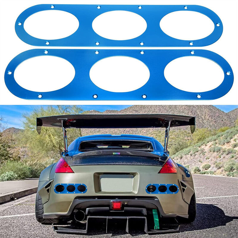 2pcs Universal Aluminum Rear Bumper Race Air Diversion Diffuser Panel Kit Blue
