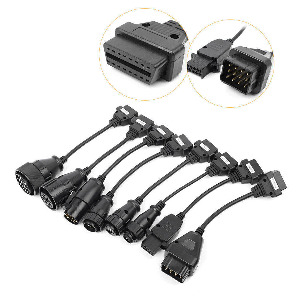 OBD2/ OBDII Full Set Diagnostic Truck Cables Tool Adapter Fits CDP B9 Pro car Q