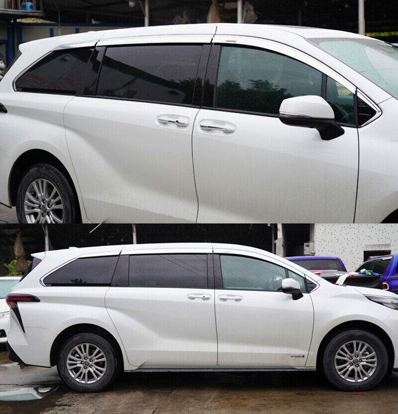 for Toyota for Sienna 2021-24 ABS Chrome Window Visor Vent Shades Sun Rain Guard 8X