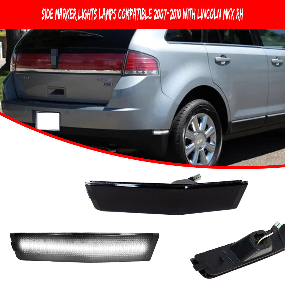 Two smoked lenses with white LED rear marker lights for 2007-10 for Lincoln MKX