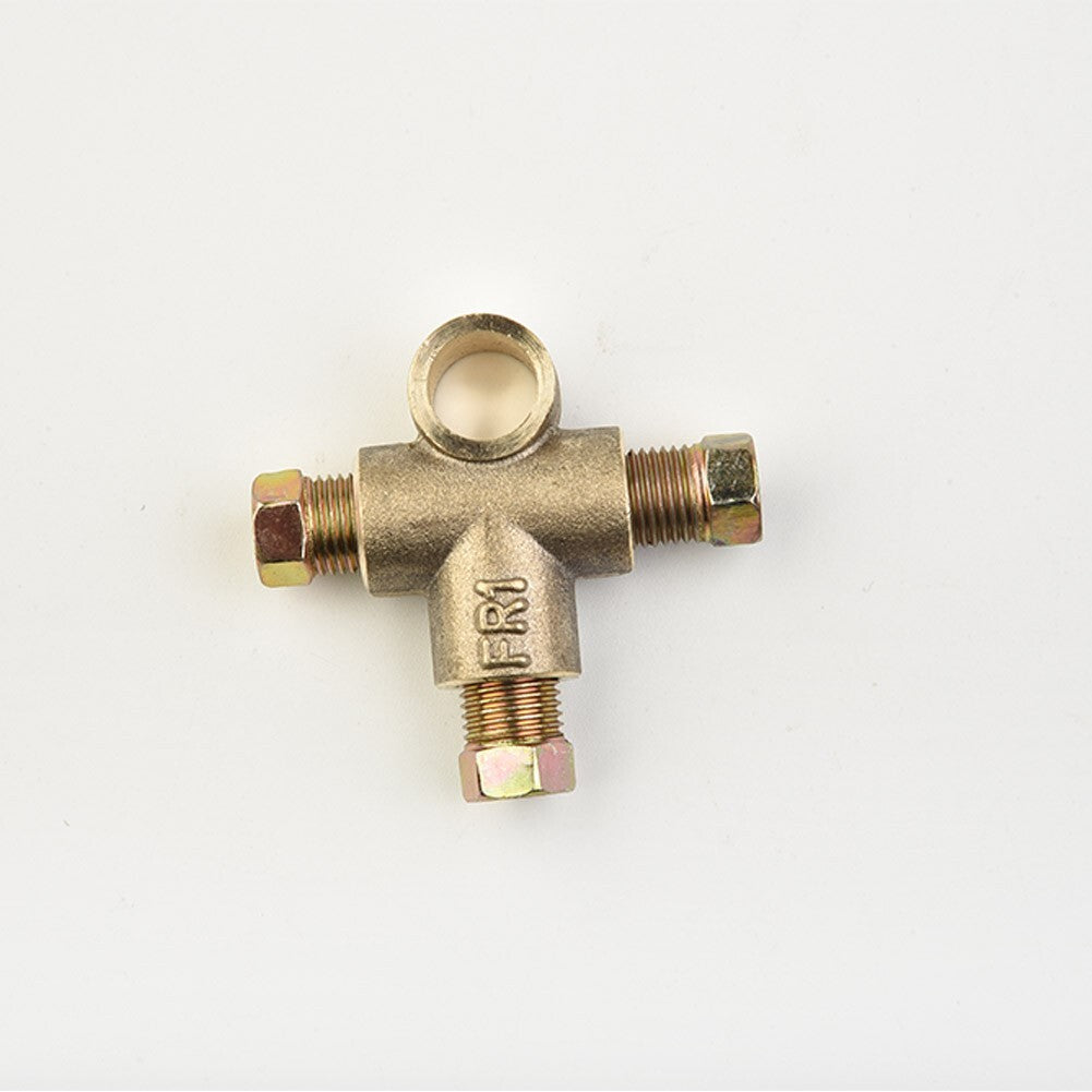 BRASS BRAKE Tube Pack 3-Way T-PIECE  3-Piece M10 Male Pack for 3/16 Tubes