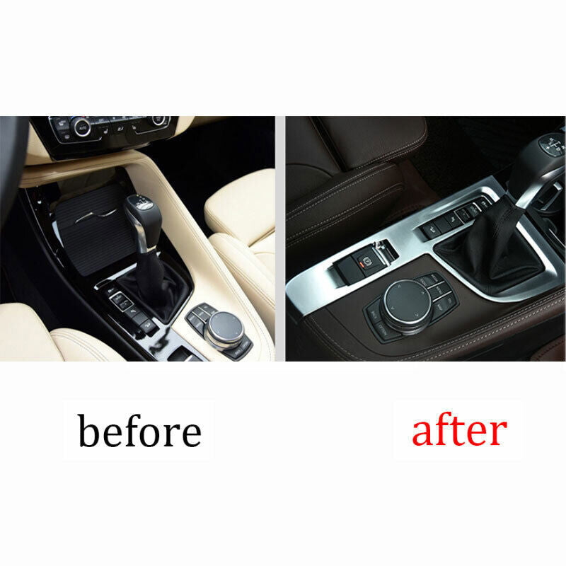 for BMW X1 F48 2016-22 Silver ABS Central Console Gear Shift Panel Frame Trim 1P
